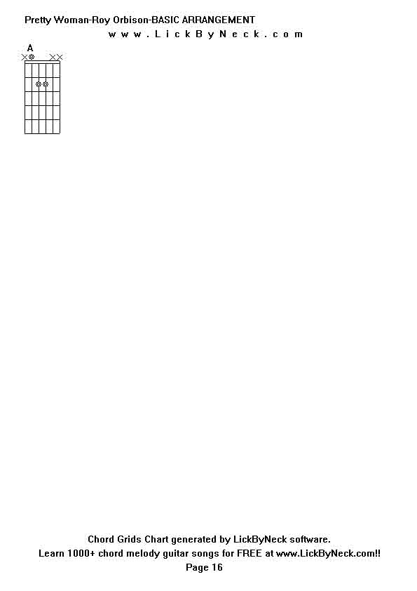 Chord Grids Chart of chord melody fingerstyle guitar song-Pretty Woman-Roy Orbison-BASIC ARRANGEMENT,generated by LickByNeck software.